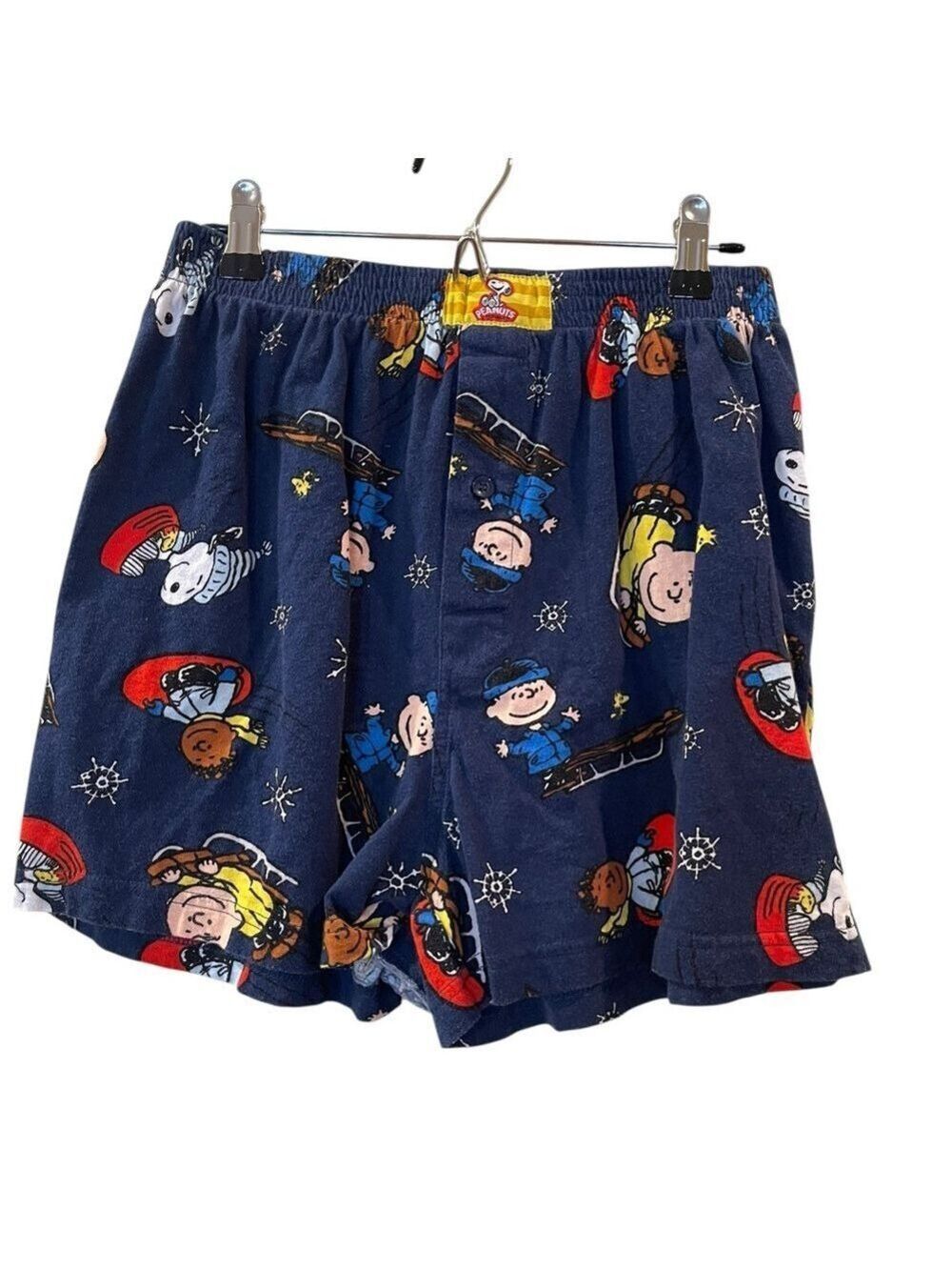 PEANUTS Snoopy Men’s Blue Boxer Shorts Charlie Brown Size: Medium 32-34
